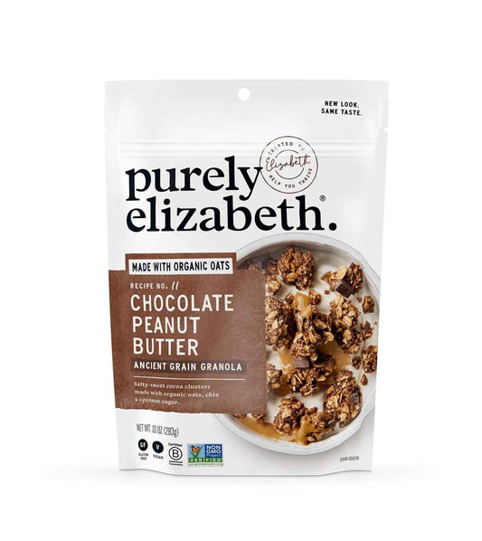Purely Elizabeth Chocolate Peanut Butter Ancient Grain Granola – School Lunchbox Treat for Picky Eaters