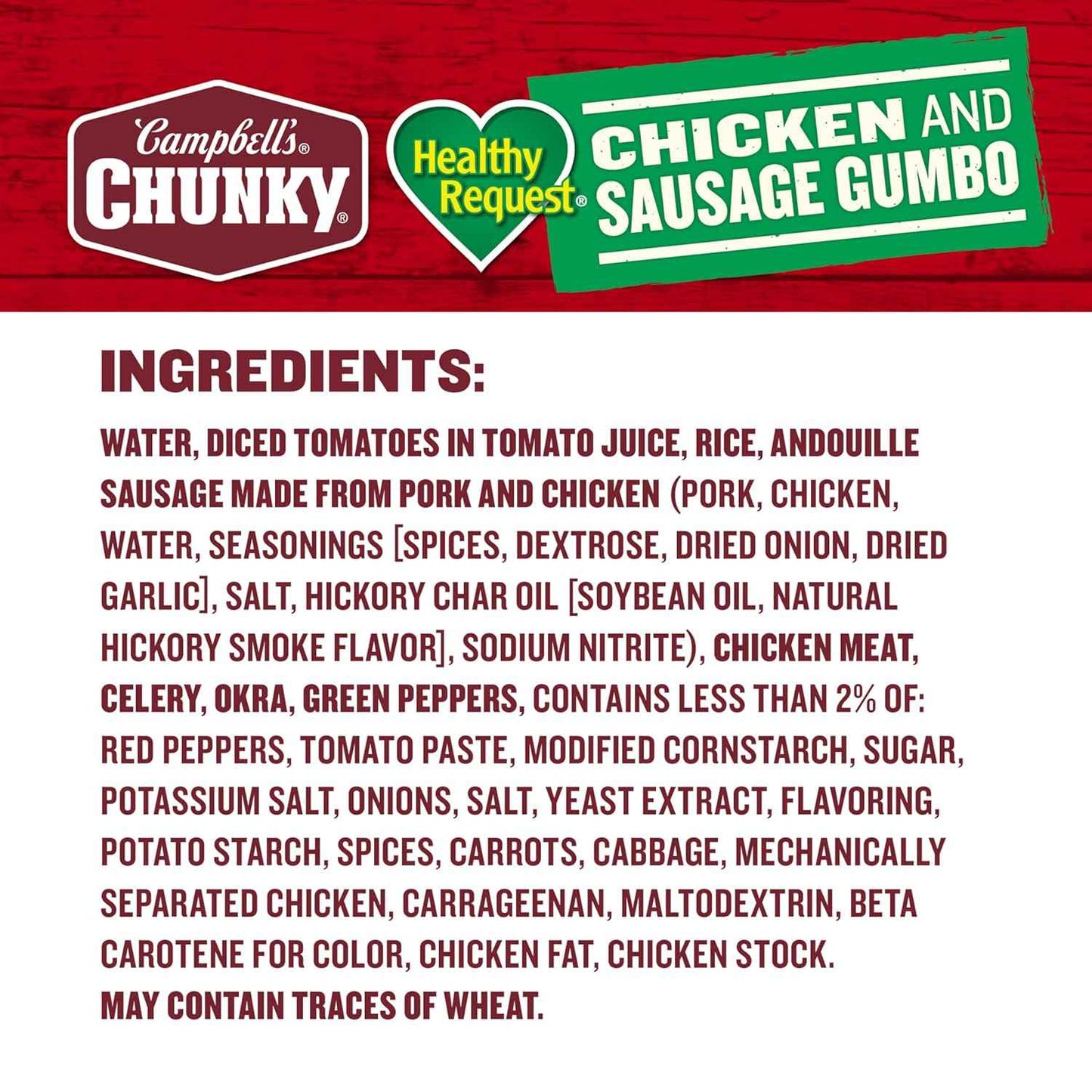 Campbell's Chunky Healthy Request Chicken and Sausage Gumbo Soup, 18.8 Oz Can – Home Office Focus Break Heat-and-Eat Meal