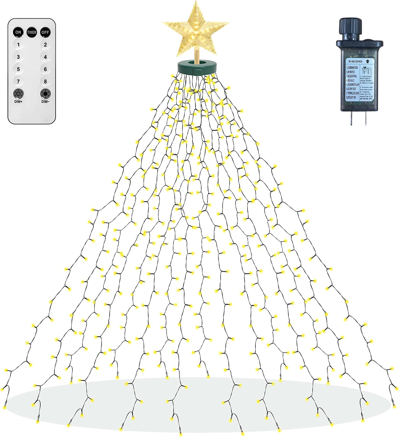 aneeway Flameless Star Tree Lights – Safe Holiday Lighting for Homes with Kids and Pets, No Fire Risk