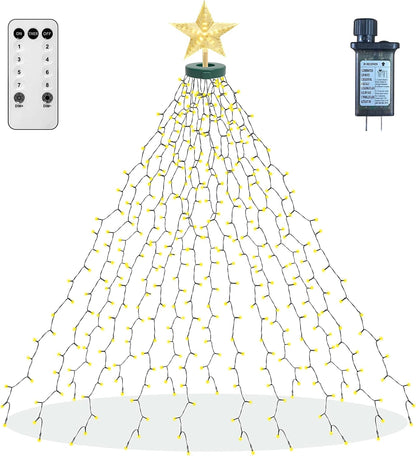 aneeway Flameless Star Tree Lights – Safe Holiday Lighting for Homes with Kids and Pets, No Fire Risk