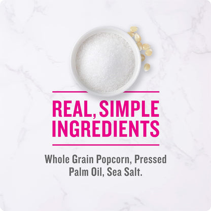 Angie's BOOMCHICKAPOP Sea Salt Microwave Popcorn, 6 ct – Four-Ingredient Snack for Intentional Clutter-Free Pantry