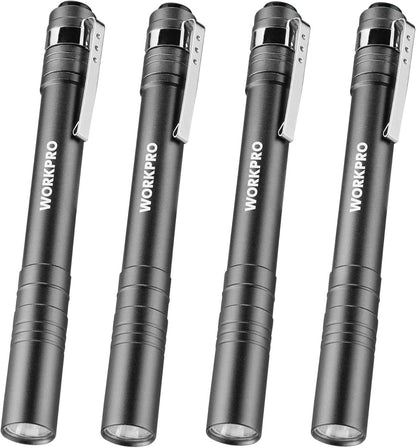 WORKPRO LED Pen Light 4-Pack – Practical Stocking Stuffer Gift for Mechanics, Nurses, and DIY Homeowners