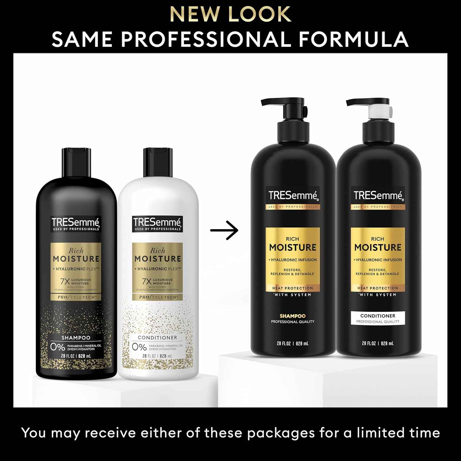 TRESemmé Rich Moisture Shampoo and Conditioner Set – Self-Care Hair Ritual for Dry Strands, 2 Count 28 oz Bottles