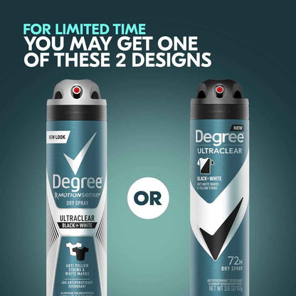 Degree Men Dry Spray Antiperspirant 3.8 oz (Pack of 3) – 72-Hour Sweat Protection for Patio Days and Camping Trips