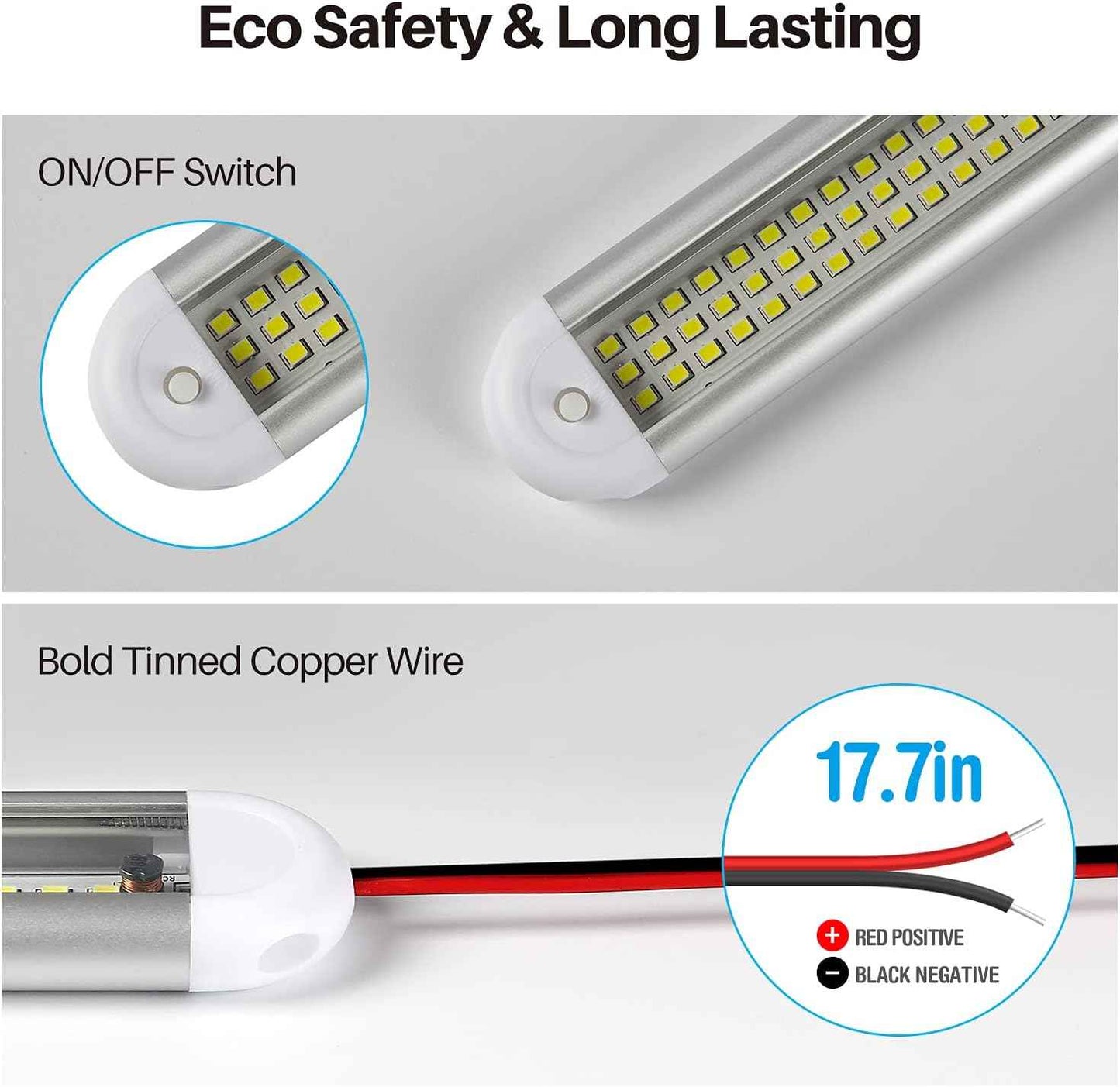CT CAPETRONIX 12V LED Light Bar – Low-Heat Interior Lighting for Boat Cabin and Enclosed Cargo Trailer