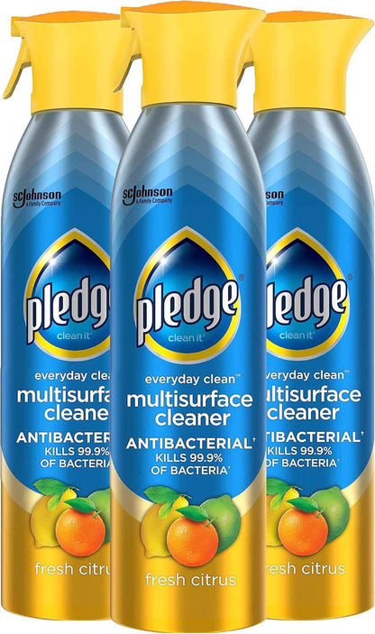 Pledge Antibacterial Multisurface Cleaner – Kid- and Pet-Safe Daily Sanitizing Spray for Kitchen Counters and Bathroom Sinks