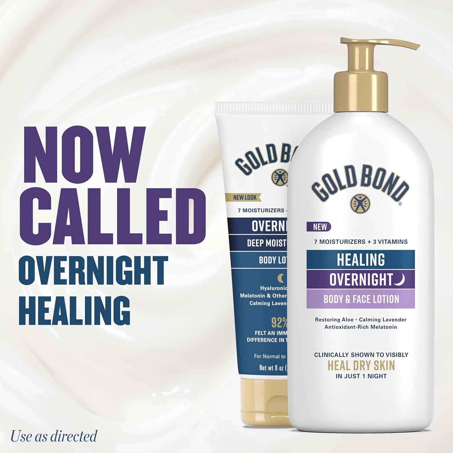 Gold Bond Healing Overnight Lotion for Dry Skin – Lavender Scented Nightly Moisturizer for a Calming Bedtime Ritual