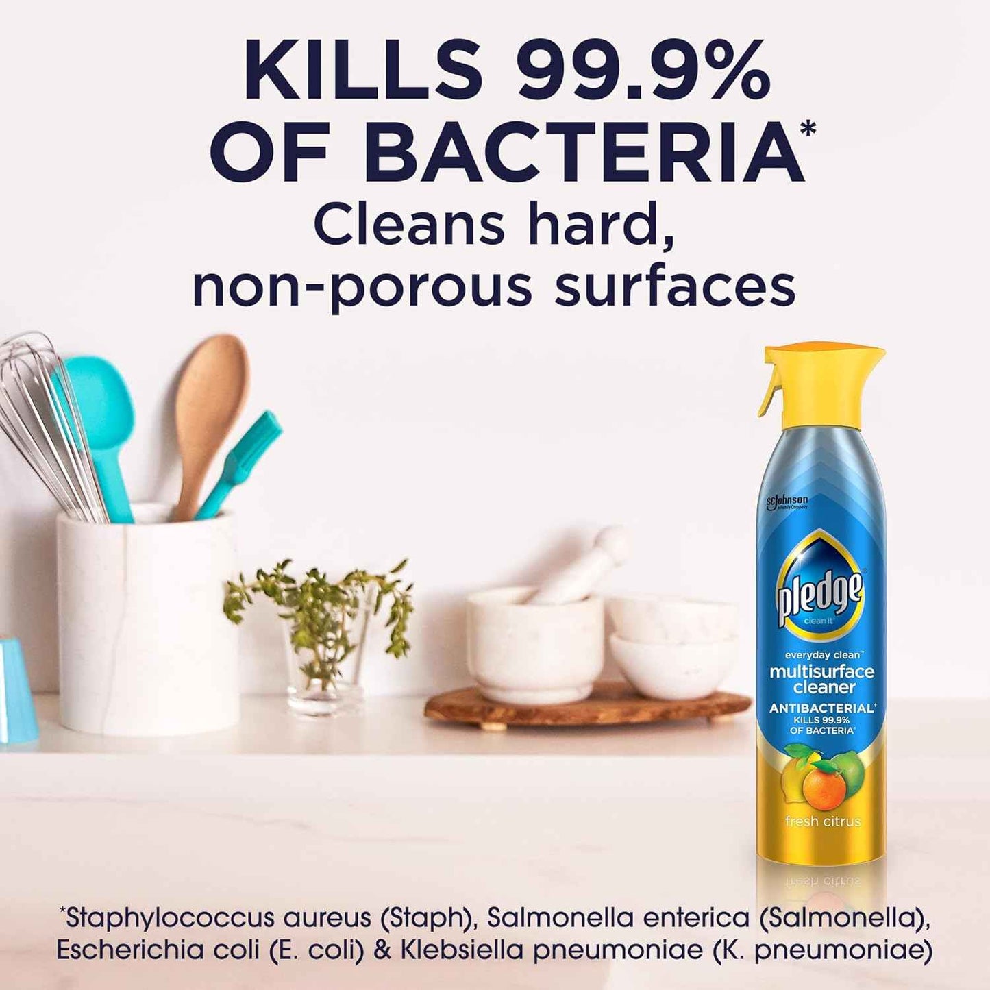 Pledge Antibacterial Multisurface Cleaner – Kid- and Pet-Safe Daily Sanitizing Spray for Kitchen Counters and Bathroom Sinks