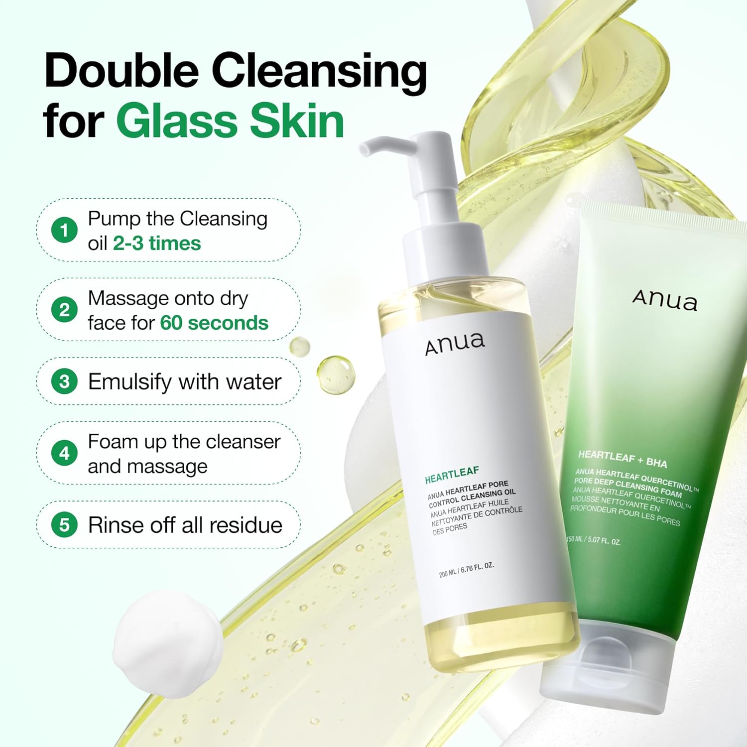 Anua Heartleaf Pore Control Cleansing Oil – Nightly Self-Care Ritual for Sensitive Skin, Calming Oil Cleanse