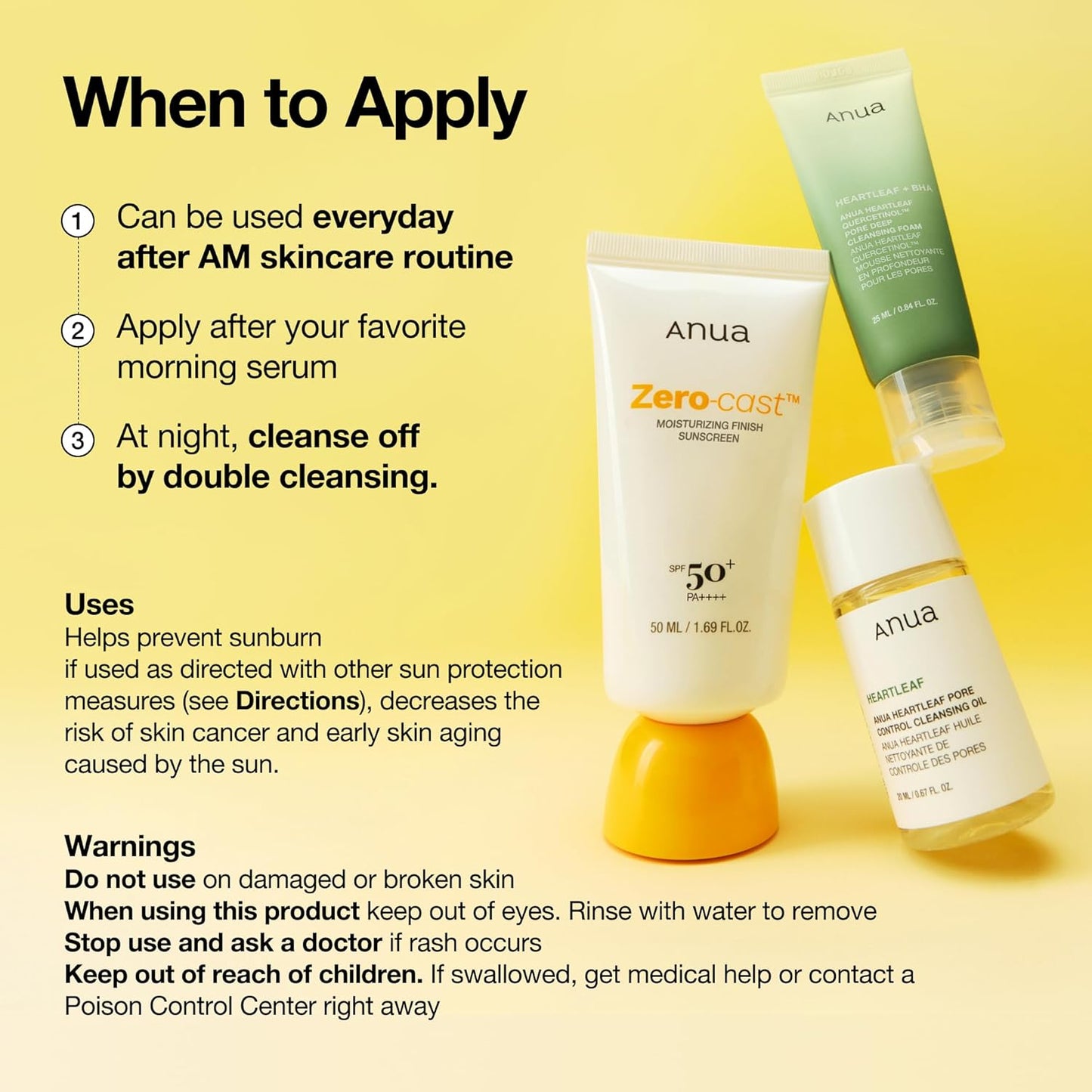 Anua Zero-Cast Moisturizing Sunscreen SPF 50 – Hyaluronic Acid Daily Sun Care for Mindful Morning Routine