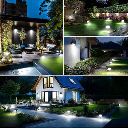 Aogek Solar Spot Lights Outdoor 4 Pack — Wire-Free, Cool-to-Touch Security Lighting Safe Around Kids, Pets and Walkways