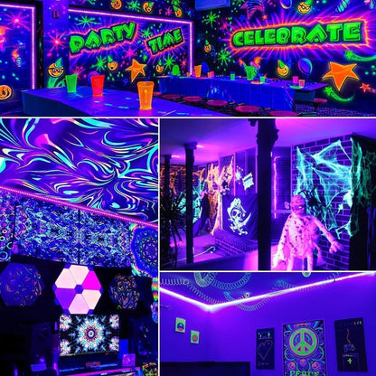 Aogiftr Blacklight LED Strip Kit – Thoughtful Housewarming Gift for Party Lovers, 3 Modes Dimmable Glow Lighting