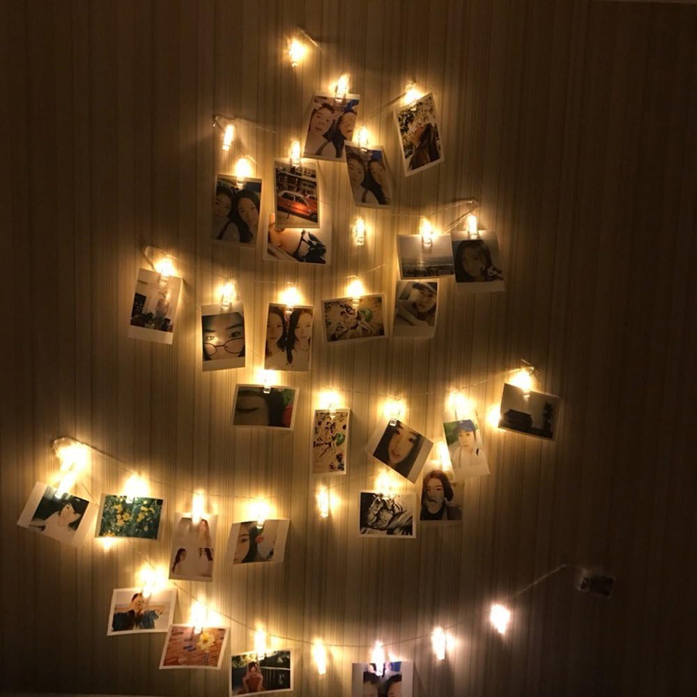 AOSTAR Kids Artwork Display String Lights – Safe LED Photo Clips for Playroom, Battery Operated No Flame