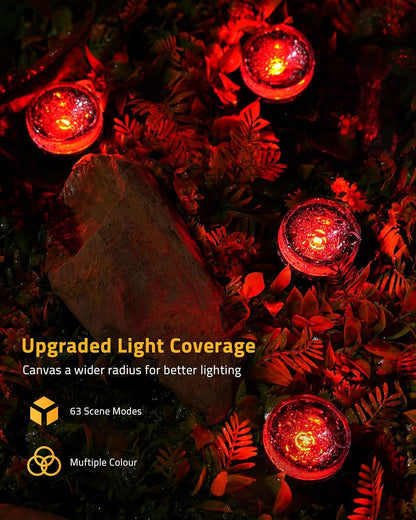 Aoycocr Outdoor Ground Lights – App-Controlled 50FT Pathway String for Patio, Driveway, and Campsite Ambiance
