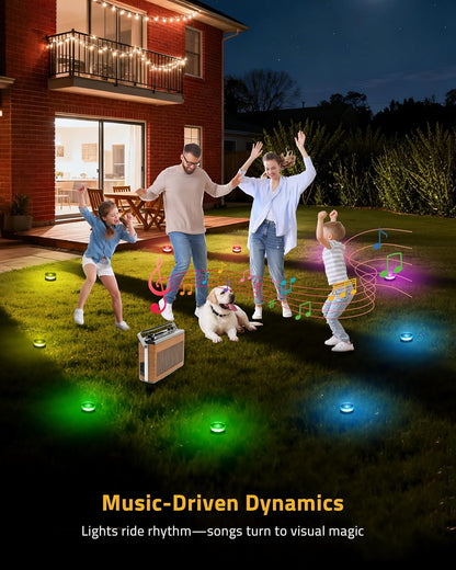 Aoycocr Outdoor Ground Lights – App-Controlled 50FT Pathway String for Patio, Driveway, and Campsite Ambiance
