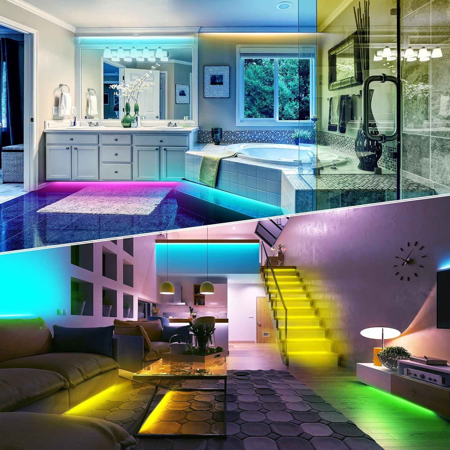 Lumiflux Aurora LED Strip Lights – 200ft Bedroom Decor with Music-Sync Ambient Glow