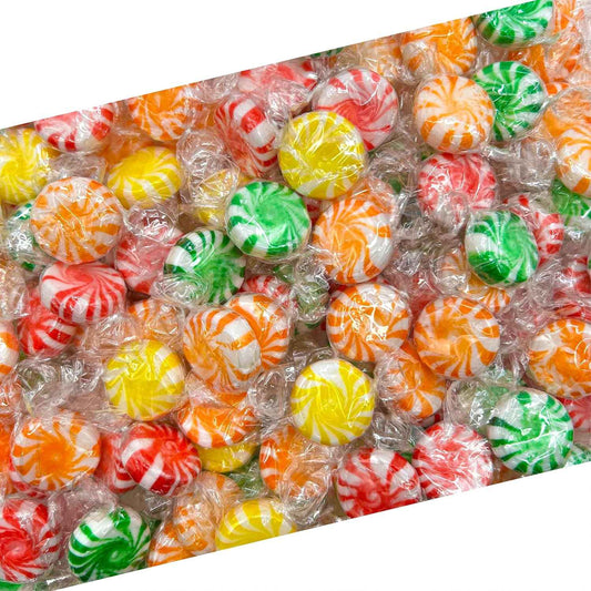 Fruit Starlights Hard Candy – Vintage Style Assorted Pinwheel Candy in Glass Jars, Nostalgic Centerpiece for Retro Themed Parties