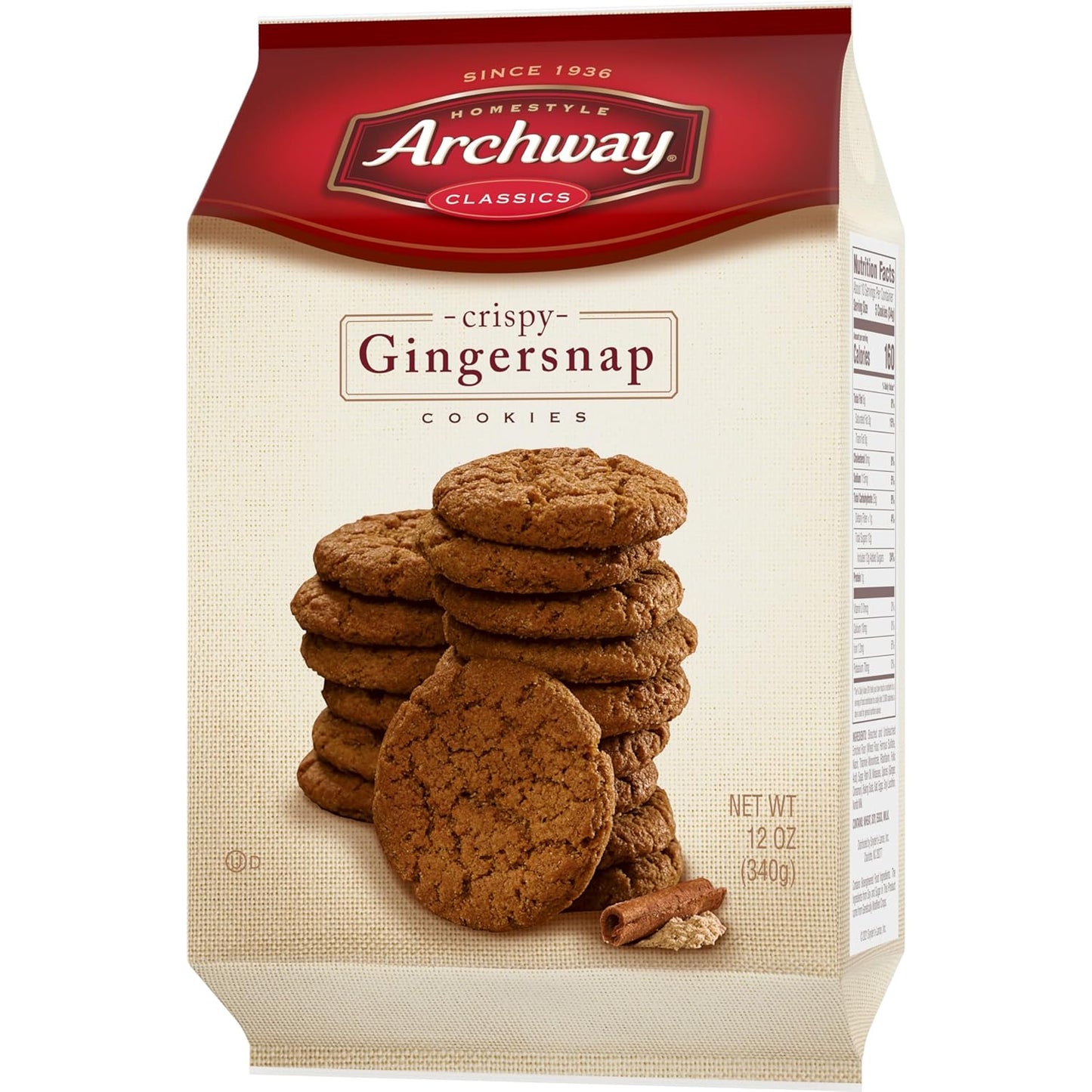 Archway Crispy Gingersnaps, 12 oz Office Pantry and Conference Room Snack Pack