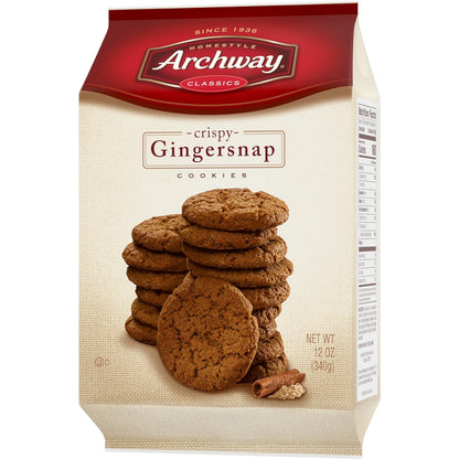 Archway Crispy Gingersnaps, 12 oz Office Pantry and Conference Room Snack Pack