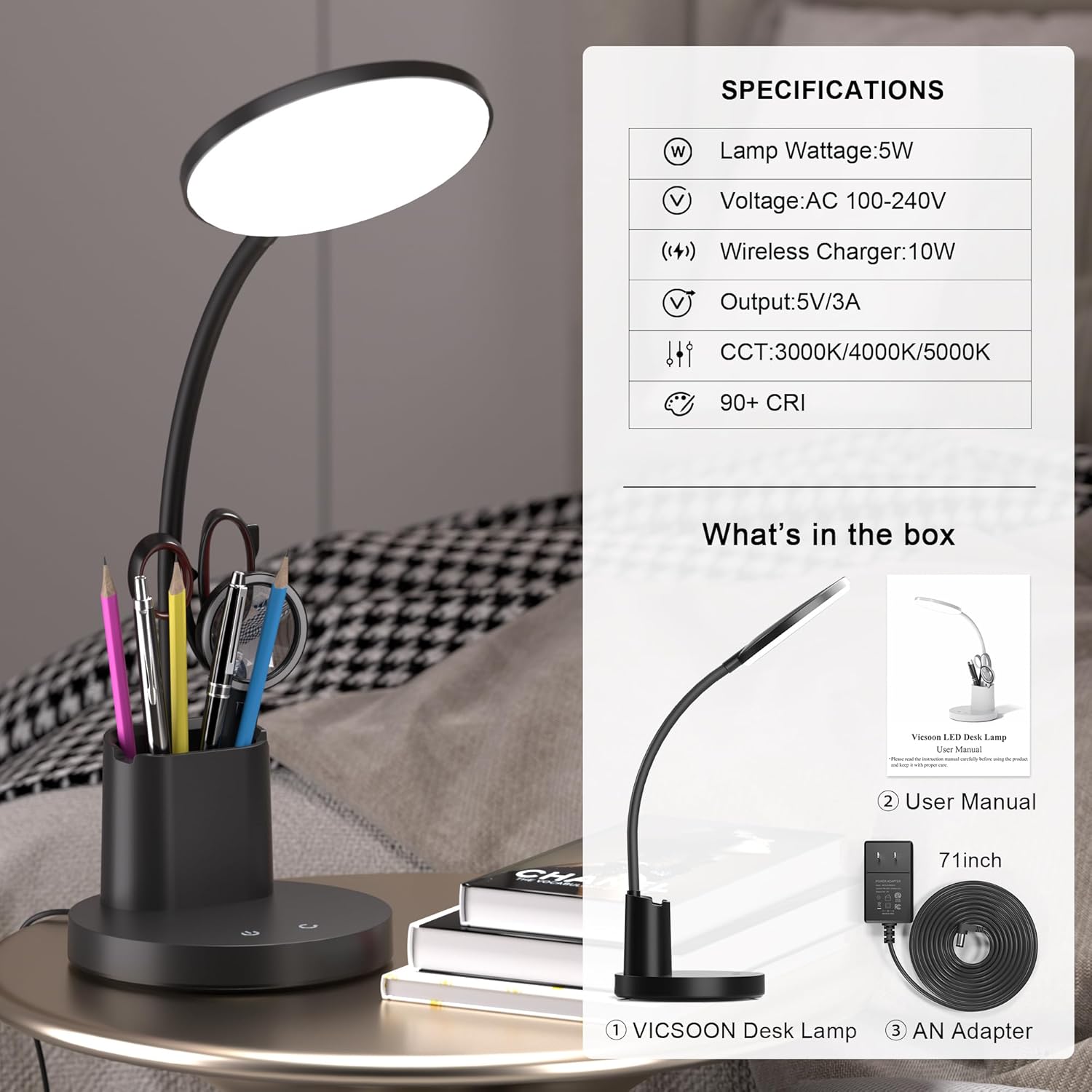 AromaX Glow – Child-Safe Study Lamp for Elementary Desk and Bedroom Nightstand