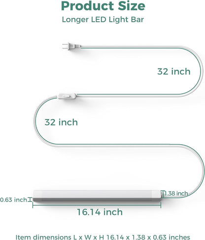 ASOKO 16 Inch Under Cabinet Light – Clean White LED Bar for Uncluttered Counters and Intentional Small Spaces