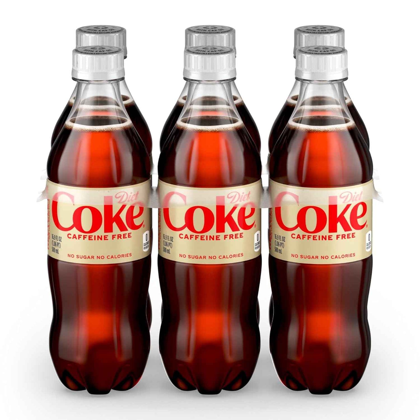 Diet Coke Caffeine Free Soft Drink 16.9 fl oz, 6 Pack – Calorie Free Cola for Mindful Family Dinners and Caffeine-Sensitive Lifestyles
