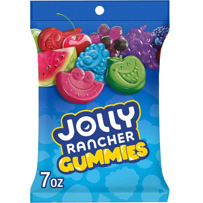 JOLLY RANCHER Gummies Assorted Fruit Flavored Candy Bag – Five-Flavor Assortment for Kids' Snack Drawer, Car Cup Holders, and Car Trips