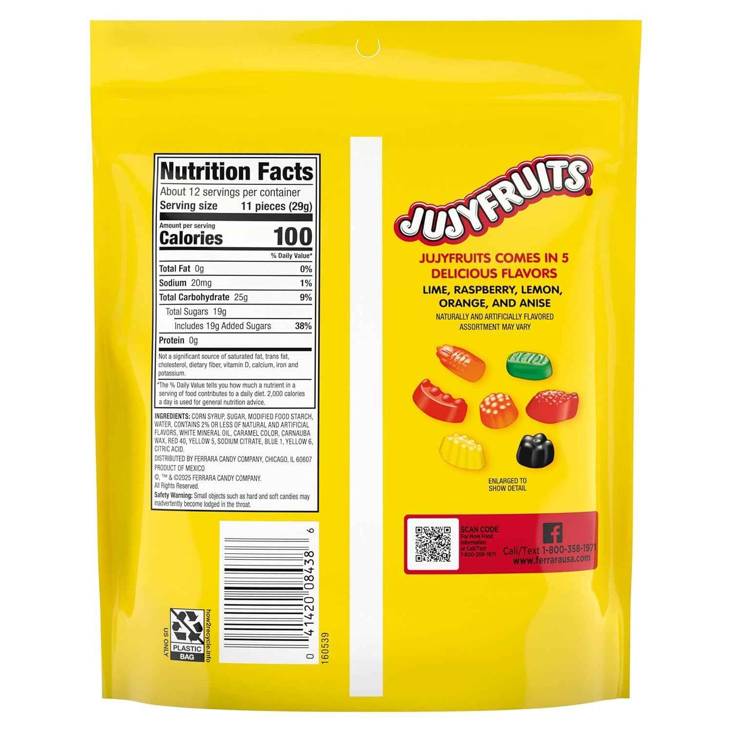 Wonka Jujyfruits Gummy Candy, 12oz Resealable Travel Bag for Road Trips, Camping, and Picnic Snack Packs
