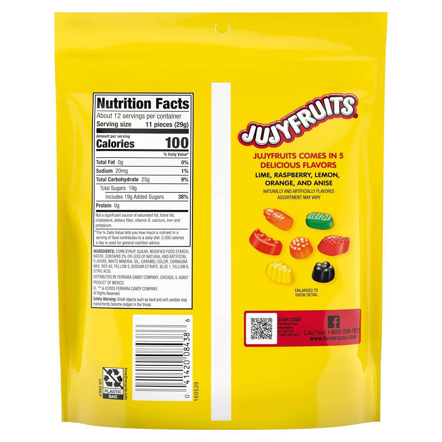 Wonka Jujyfruits Gummy Candy, 12oz Resealable Travel Bag for Road Trips, Camping, and Picnic Snack Packs