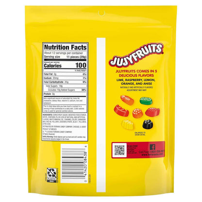 Wonka Jujyfruits Gummy Candy, 12oz Resealable Travel Bag for Road Trips, Camping, and Picnic Snack Packs