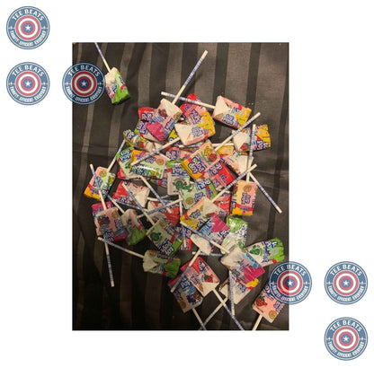 Taffy Pops Assorted Flavors 48ct – Single-Box 48-Count Taffy Lollipops for a Clutter-Free Home Candy Jar