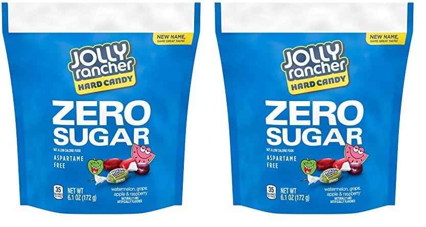 JOLLY RANCHER Zero Sugar Fruit Candy – Valentines Day and Easter Basket Treat Bag for Health Conscious Loved Ones, 6.1 oz