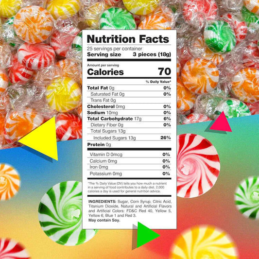 Fruit Starlights Hard Candy – Vintage Style Assorted Pinwheel Candy in Glass Jars, Nostalgic Centerpiece for Retro Themed Parties