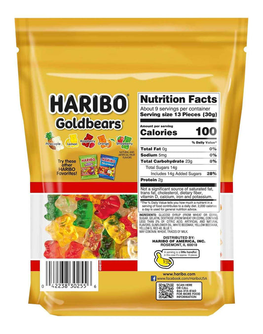 HARIBO Goldbears Gummy Bears – Family Snack Drawer Staple for Playroom and Pantry, Assorted Flavors