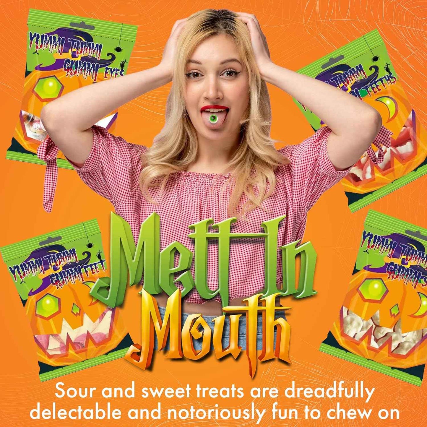 Fusion Select Spooky Gummy Body Parts – Lightweight Halloween Treat for Outdoor Carnival Booths, Trunk or Treat Events and Tailgate Parties