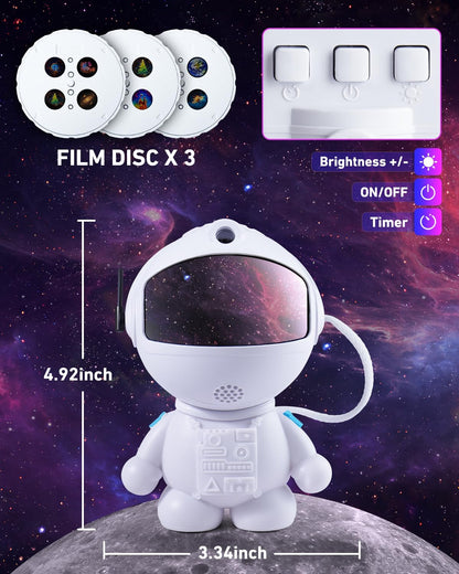 AstroLume Astronaut Galaxy Projector for Bedroom Decor – Sculptural Figurine Night Light with 12 Cosmic Scenes for Living Room