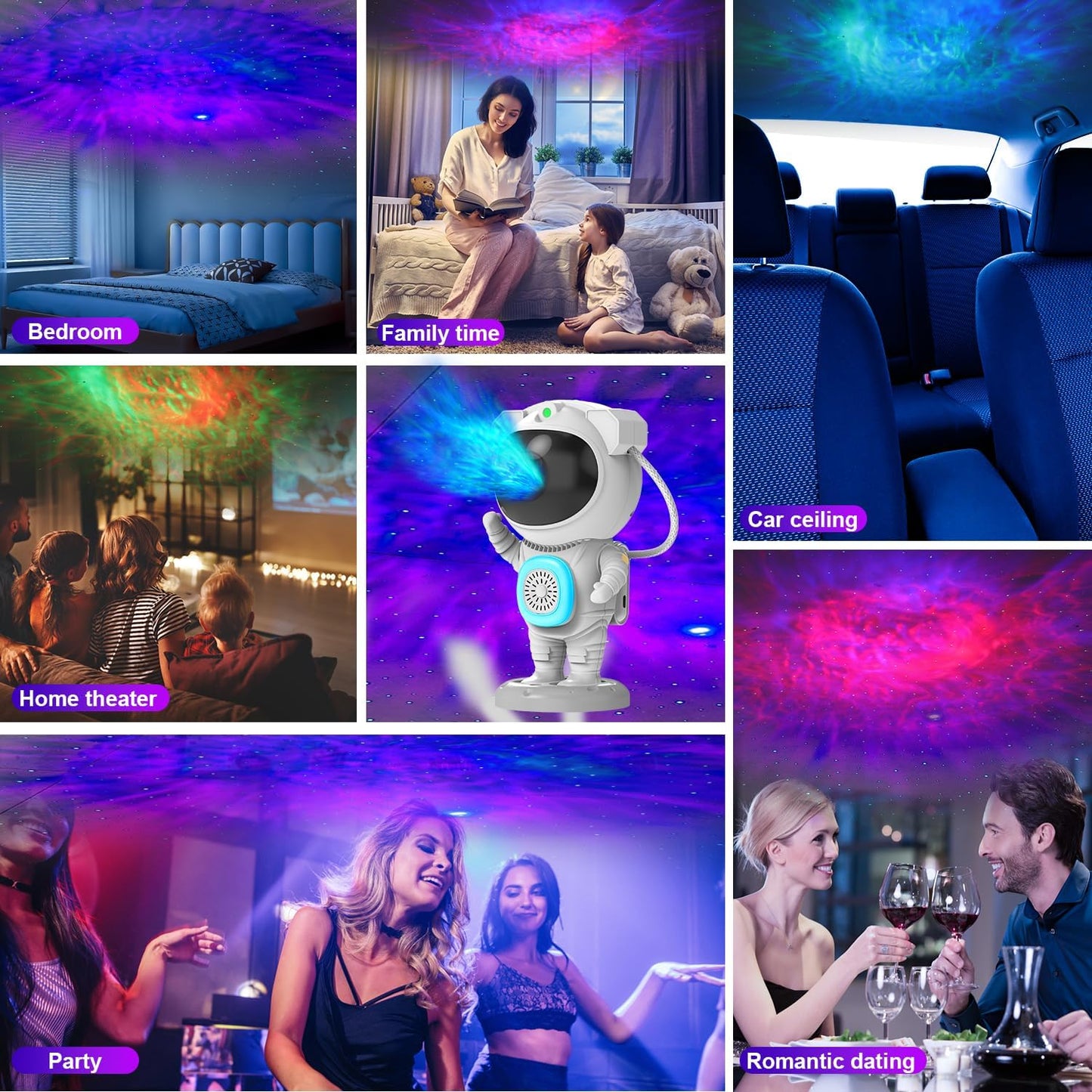 Astronaut Star Projector with Bluetooth Speaker – Cool-Run LED Night Light for Boys and Girls
