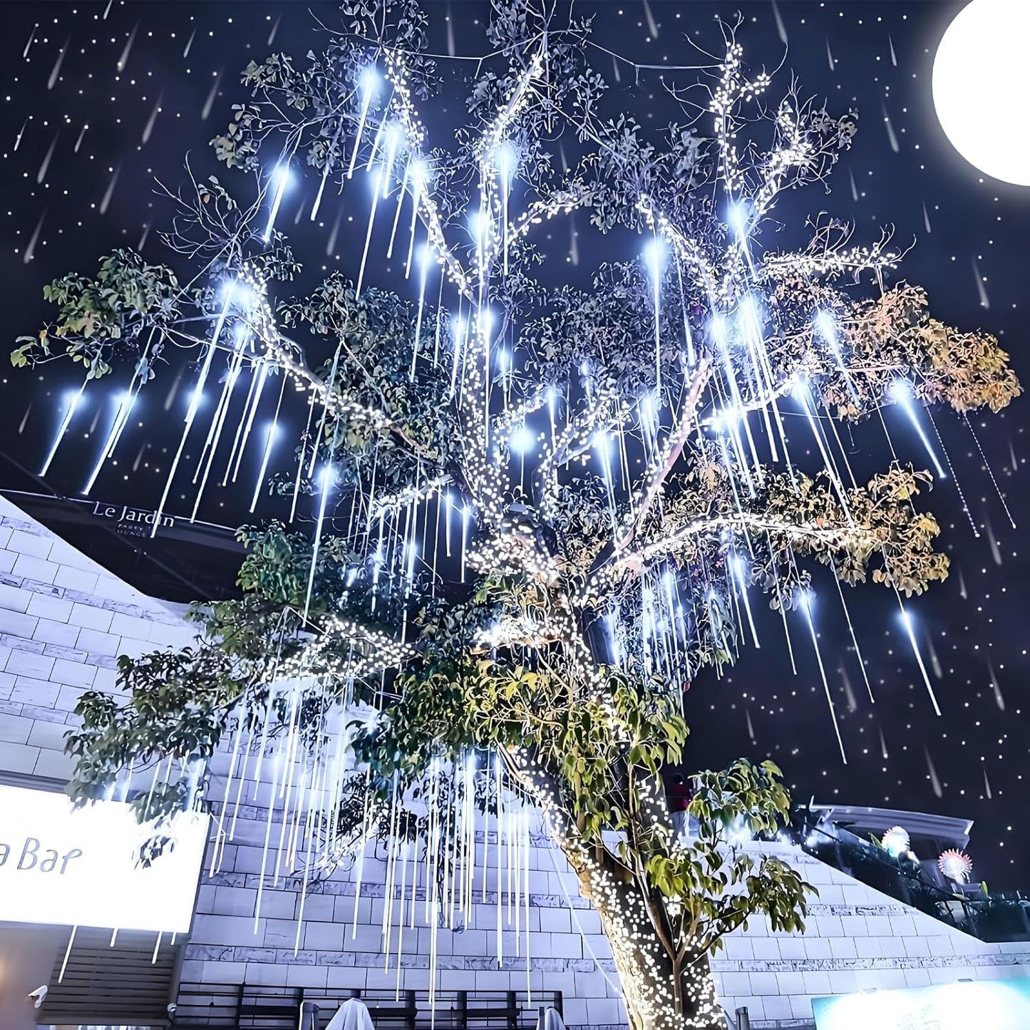 Aukora Meteor Shower Lights 192 LED Cascading Rain Light for Christmas Gift, Housewarming, and Holiday Present