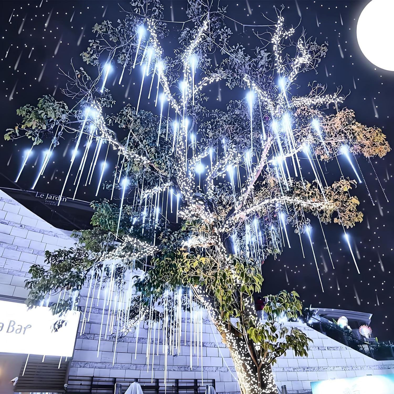 Aukora Meteor Shower Lights 192 LED Cascading Rain Light for Christmas Gift, Housewarming, and Holiday Present