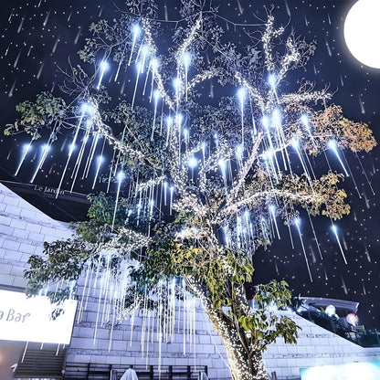 Aukora Meteor Shower Lights 192 LED Cascading Rain Light for Christmas Gift, Housewarming, and Holiday Present