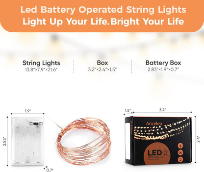 Aurora Glow Battery Fairy Lights – Thoughtful Housewarming Gift for Her, Warm White Twinkle String Lights with Timer