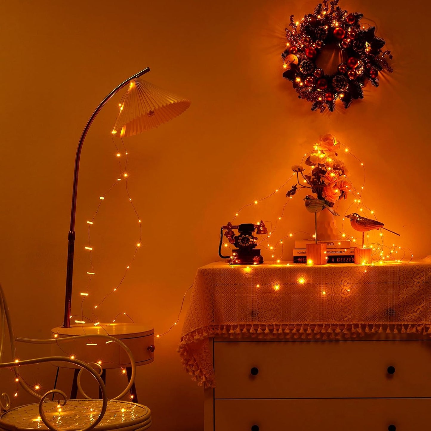 Aurora Glow Battery Fairy Lights – Thoughtful Housewarming Gift for Her, Warm White Twinkle String Lights with Timer