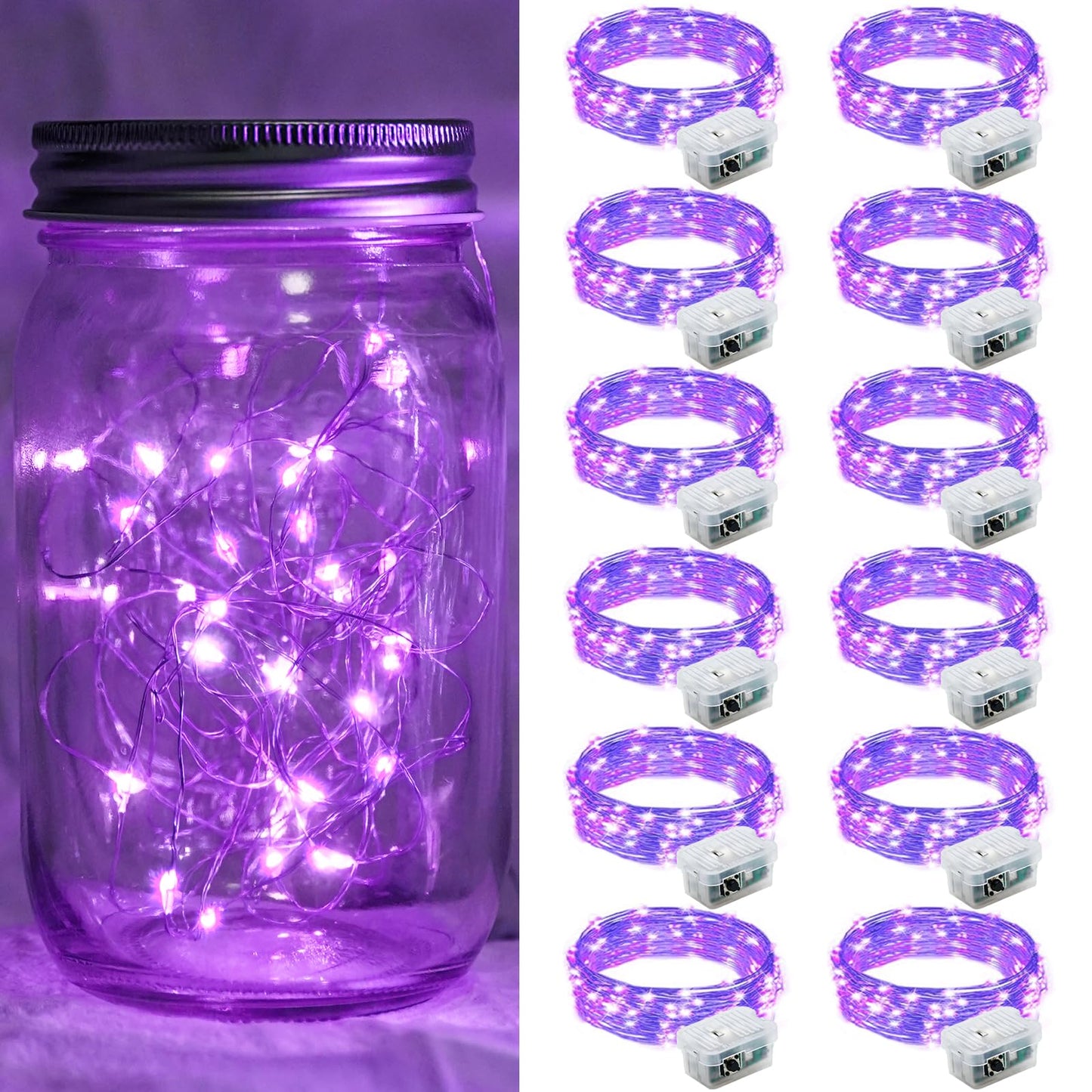 Aurora Glow Fairy Lights 7ft Battery Operated Cool to Touch Kids Room Night Light for Nursery and Playroom