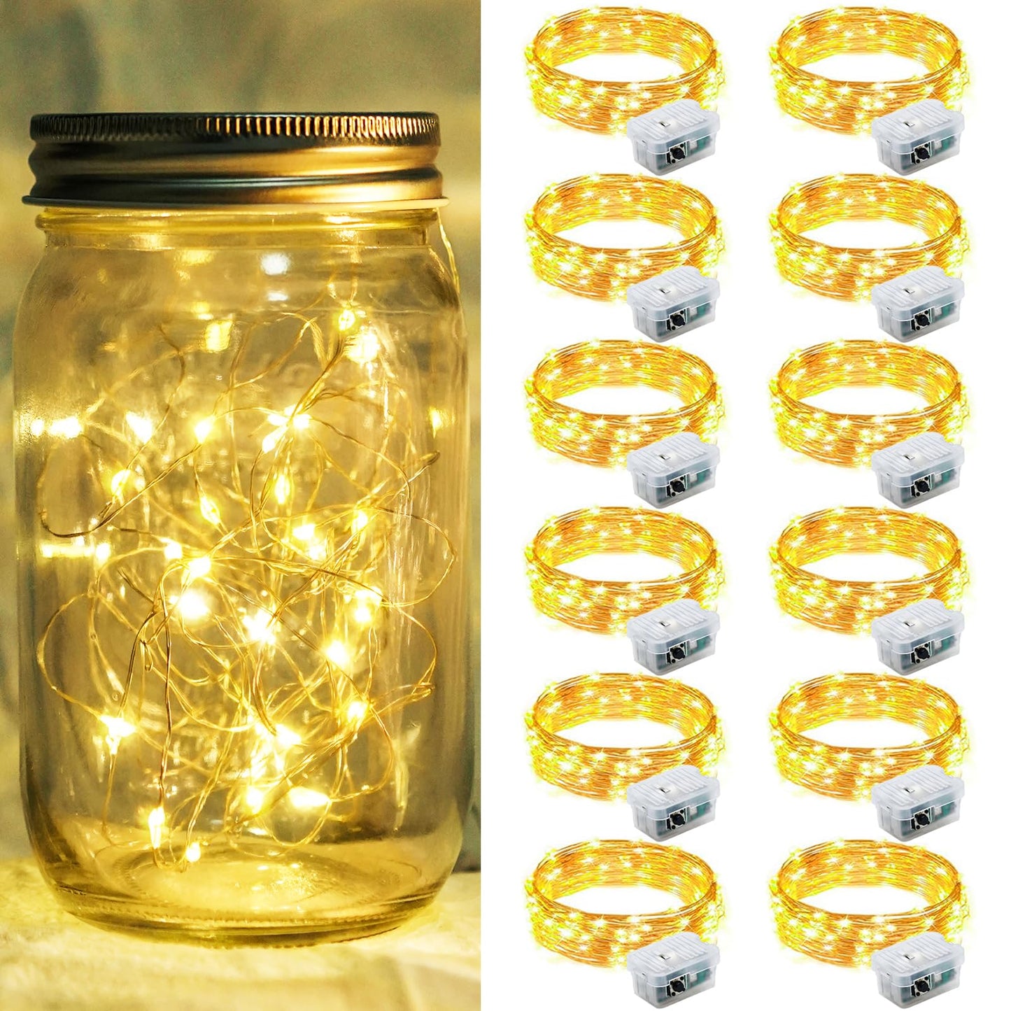 Aurora Glow Fairy Lights 7ft Battery Operated Cool to Touch Kids Room Night Light for Nursery and Playroom