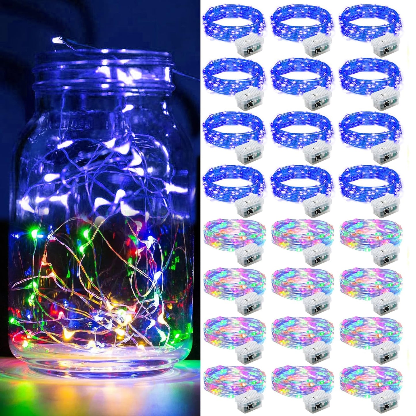 Aurora Glow Fairy Lights 7ft Battery Operated Cool to Touch Kids Room Night Light for Nursery and Playroom