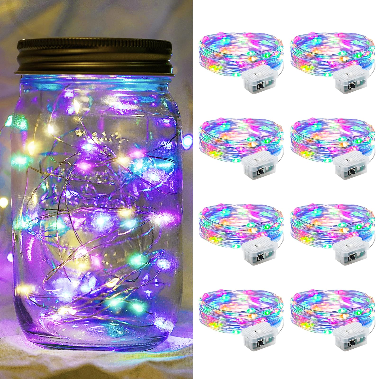 Aurora Glow Fairy Lights 7ft Battery Operated Cool to Touch Kids Room Night Light for Nursery and Playroom