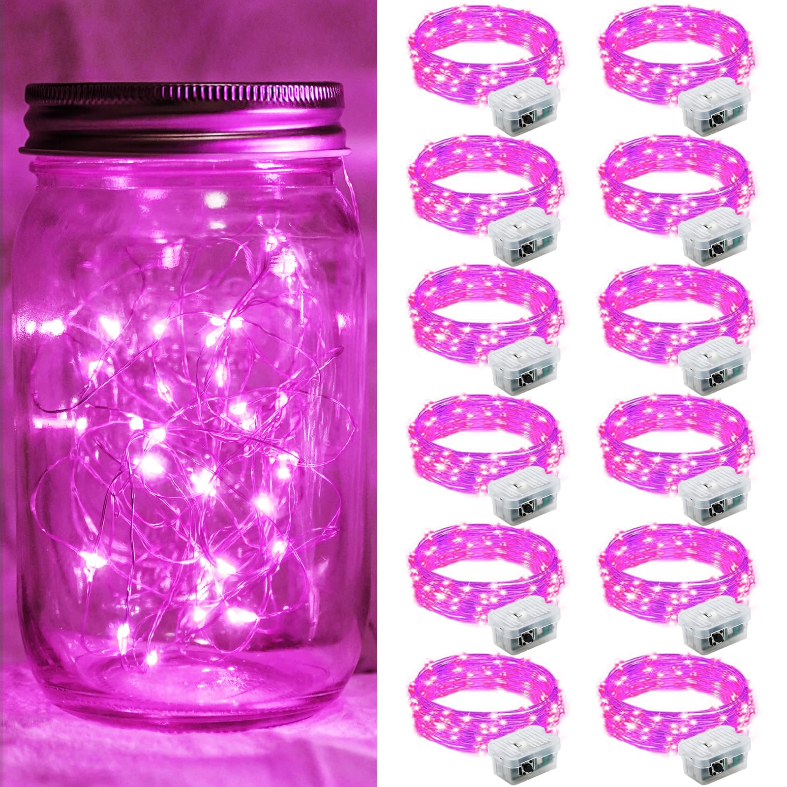 Aurora Glow Fairy Lights 7ft Battery Operated Cool to Touch Kids Room Night Light for Nursery and Playroom
