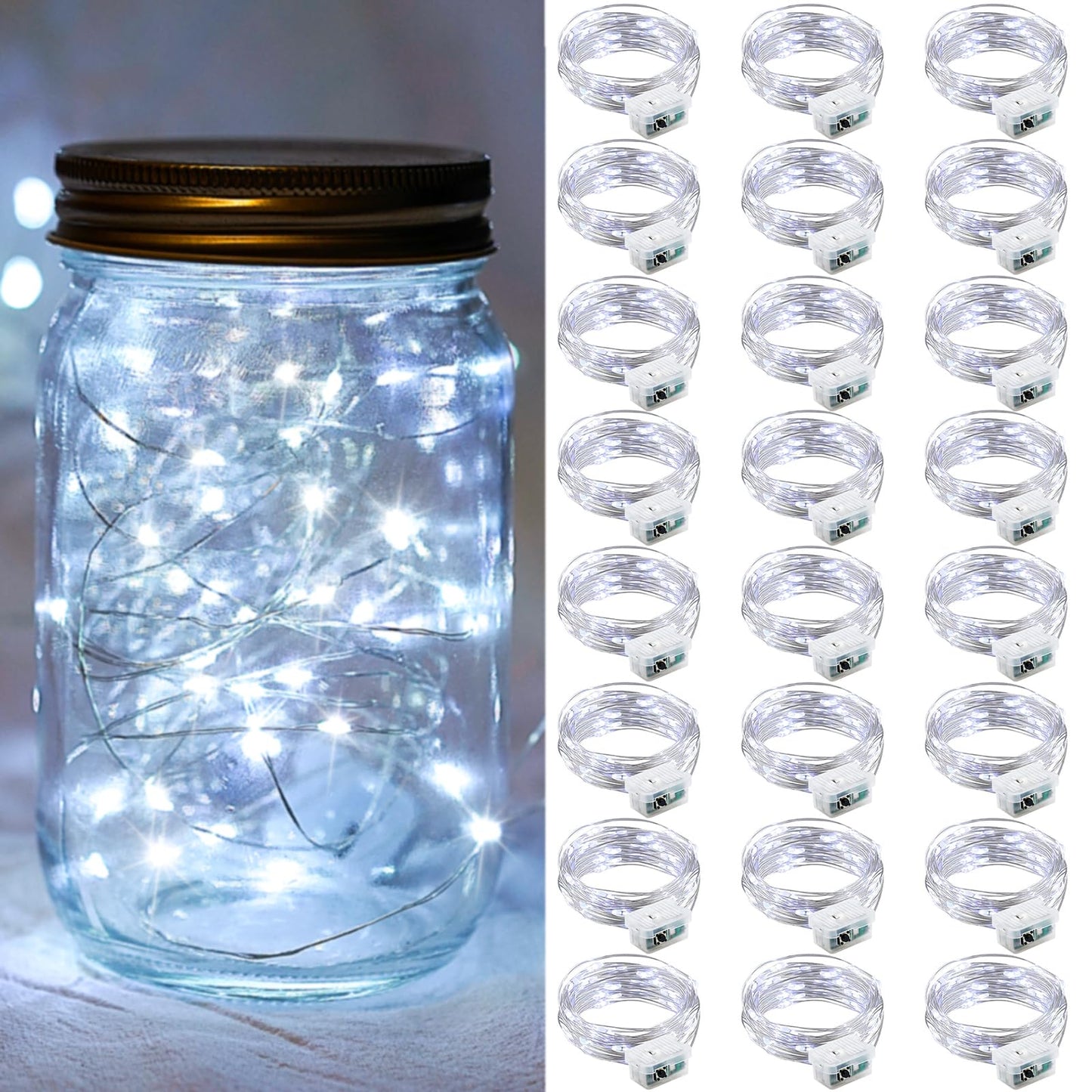 Aurora Glow Fairy Lights 7ft Battery Operated Cool to Touch Kids Room Night Light for Nursery and Playroom