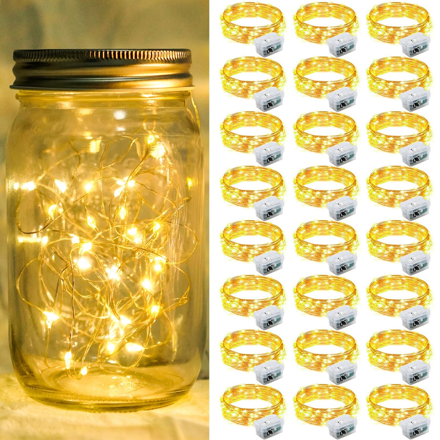 Aurora Glow Fairy Lights 7ft Battery Operated Cool to Touch Kids Room Night Light for Nursery and Playroom