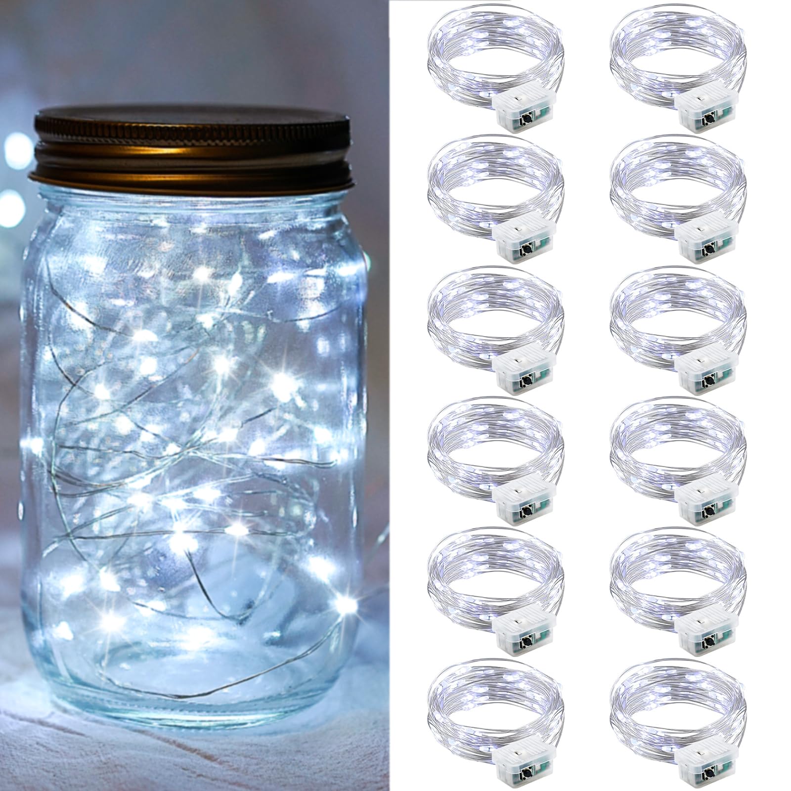 Aurora Glow Fairy Lights 7ft Battery Operated Cool to Touch Kids Room Night Light for Nursery and Playroom